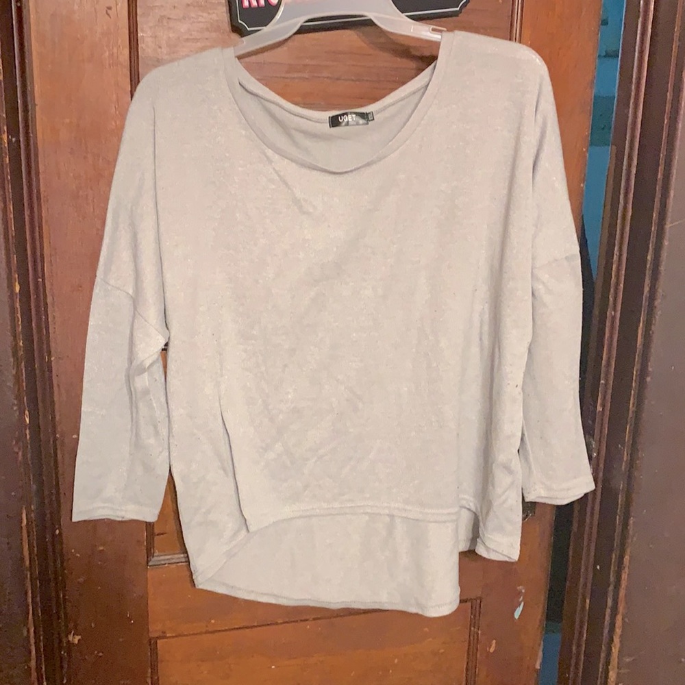 High-low Grey sweater 3/4 sleeves